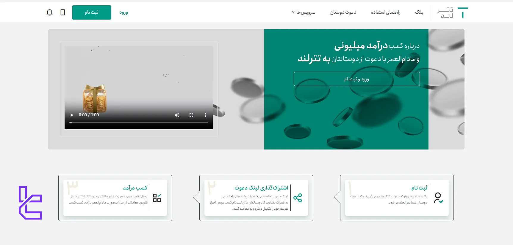 سرویس معرفی به دوستان صرافی تترلند