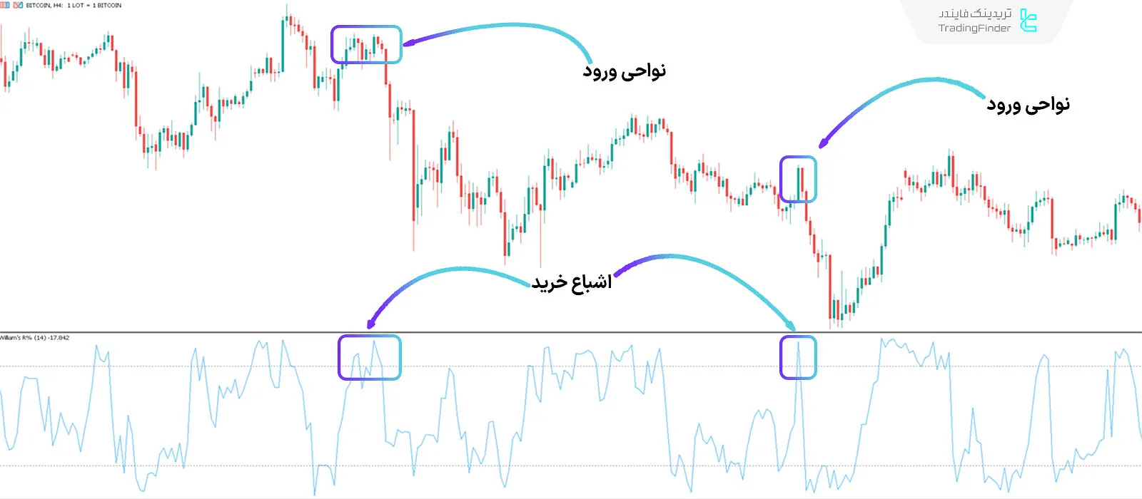 بررسی اندیکاتور در روند نزولی