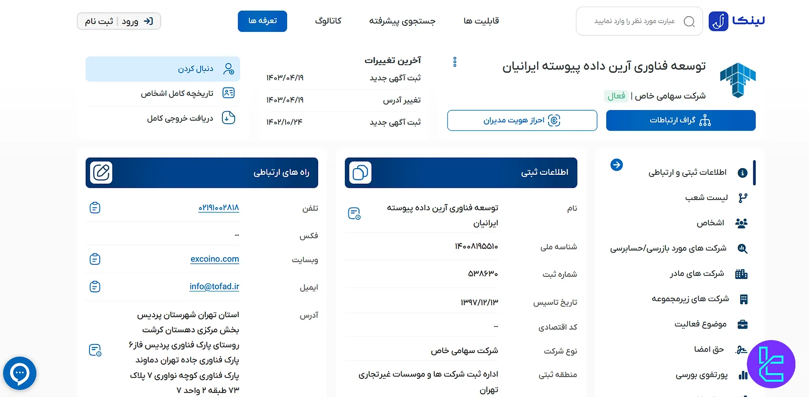 شناسنامه صرافی اکسکوینو