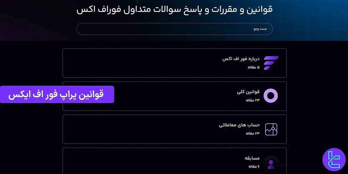 قوانین پراپ فور اف ایکس (ForFX) 1404 [قوانین حساب‌های لایو و دمو]