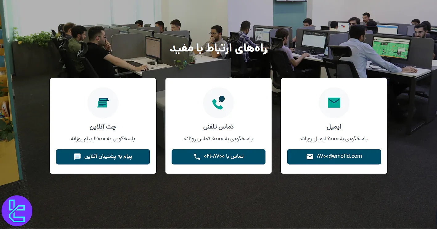 راههای ارتباط با پشتیبانی کارگزاری مفید