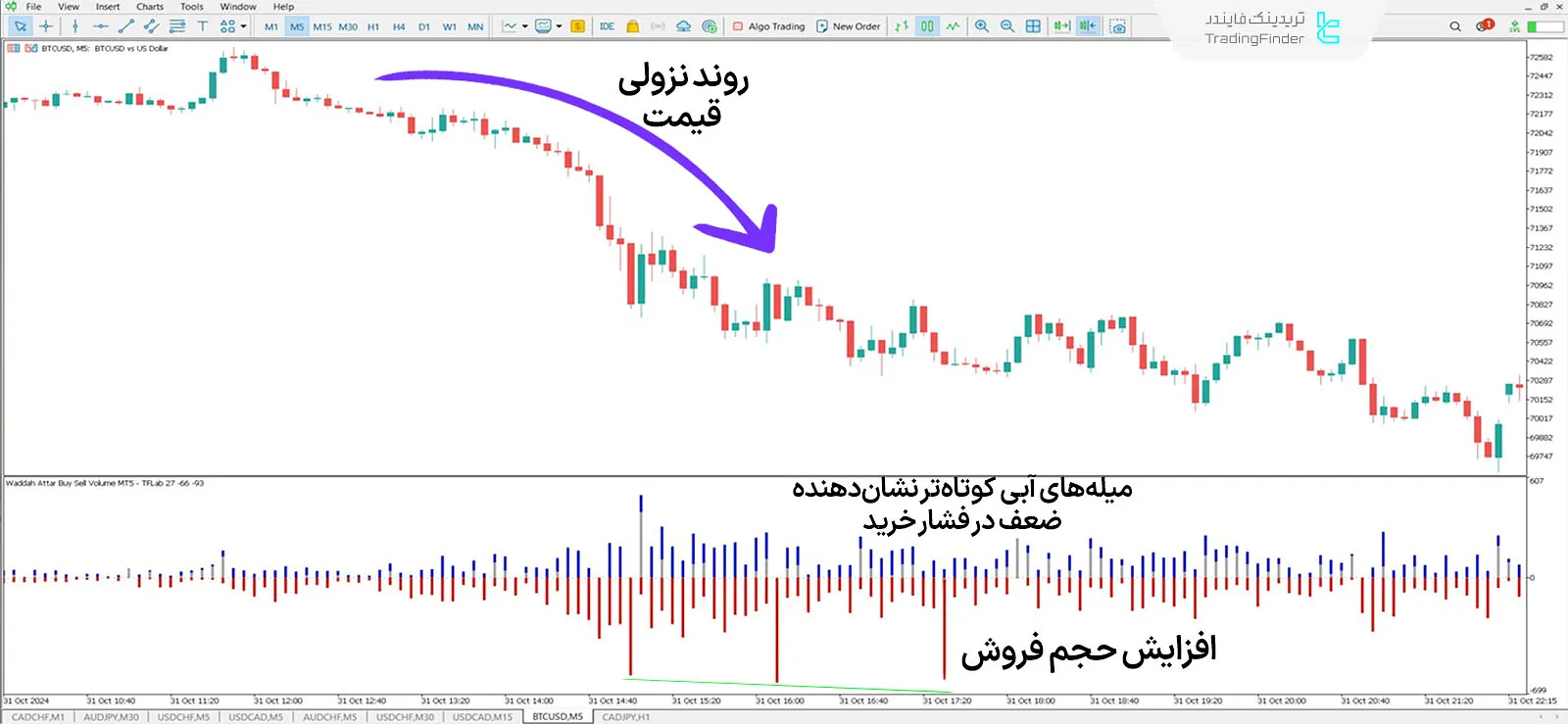 دانلود اندیکاتور حجم خرید و فروش وداح عطار (Waddah Attar Buy Sell Volume) در متاتریدر 5 2