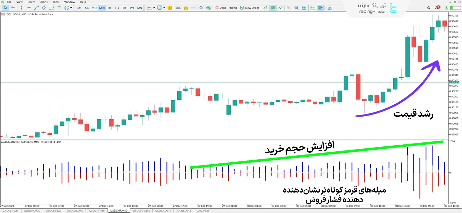 دانلود اندیکاتور حجم خرید و فروش وداح عطار (Waddah Attar Buy Sell Volume) در متاتریدر 5 1