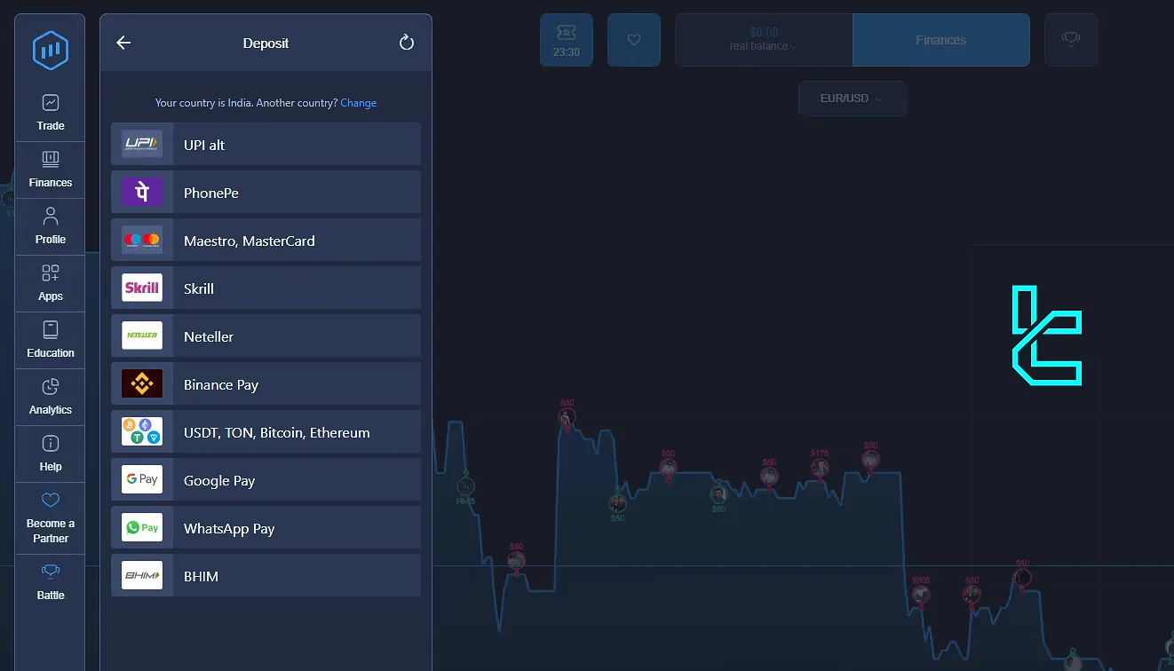 روشهای پرداخت بروکر ExpertOption