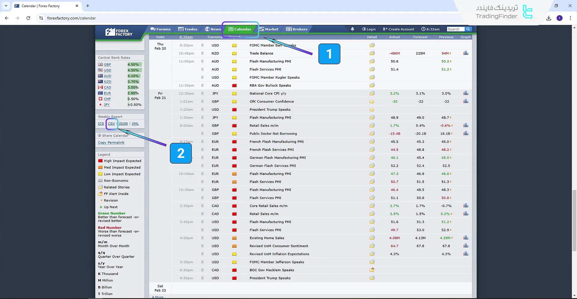 دریافت آدرس تقویم هفتگی
