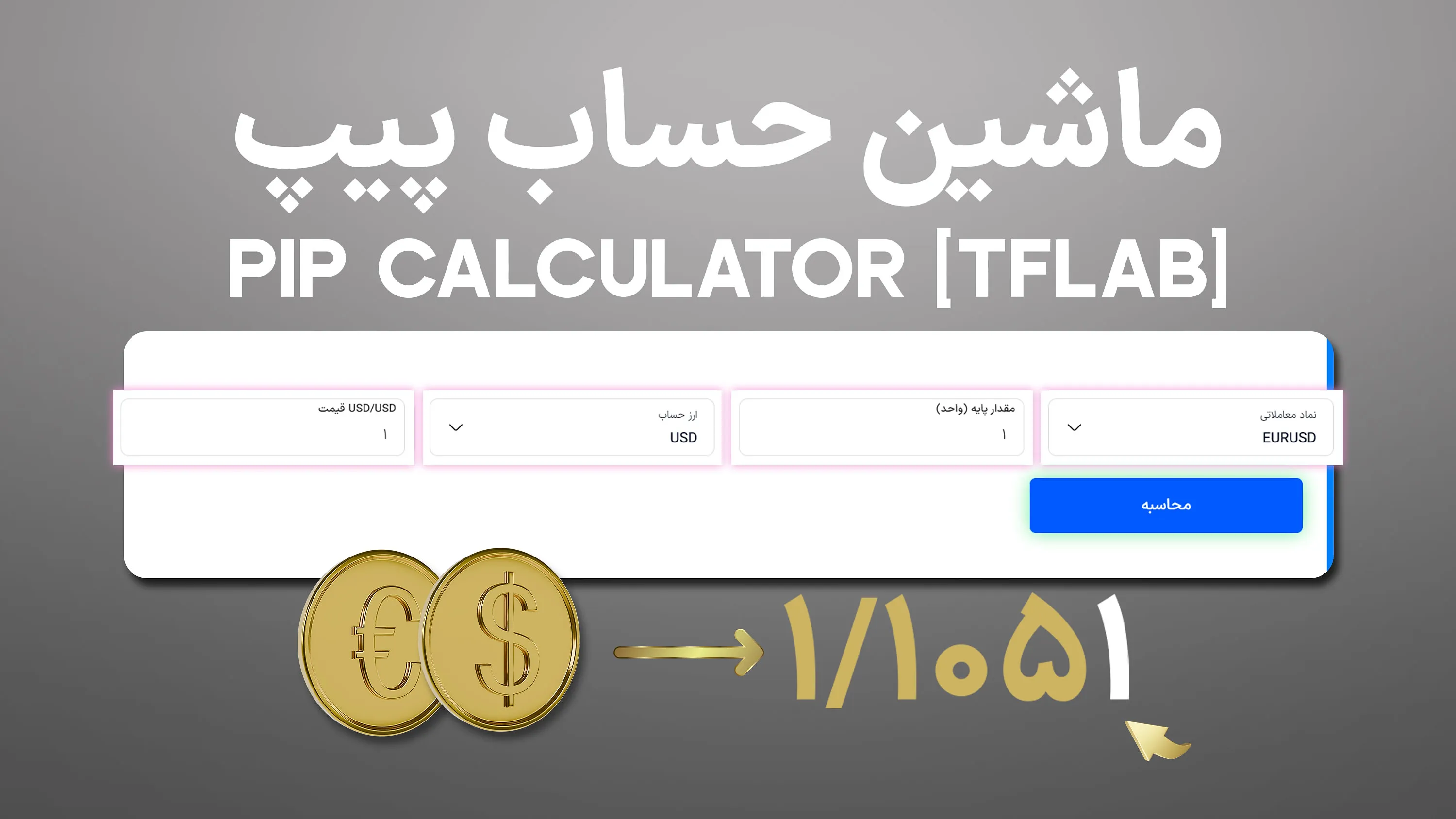 ابزار ماشین حساب پیپ فارکس "Forex Pip Calculator" [محاسبه +70 دارایی]