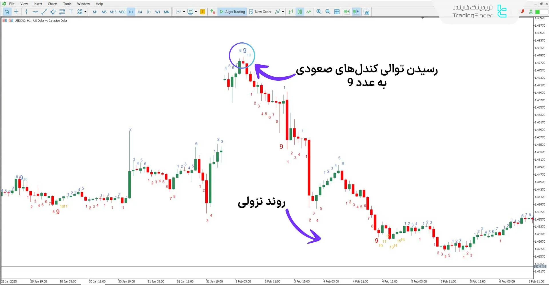 دانلود اندیکاتور توالی TD (TD Sequential) در متاتریدر 5 - [تریدینگ فایندر] 2