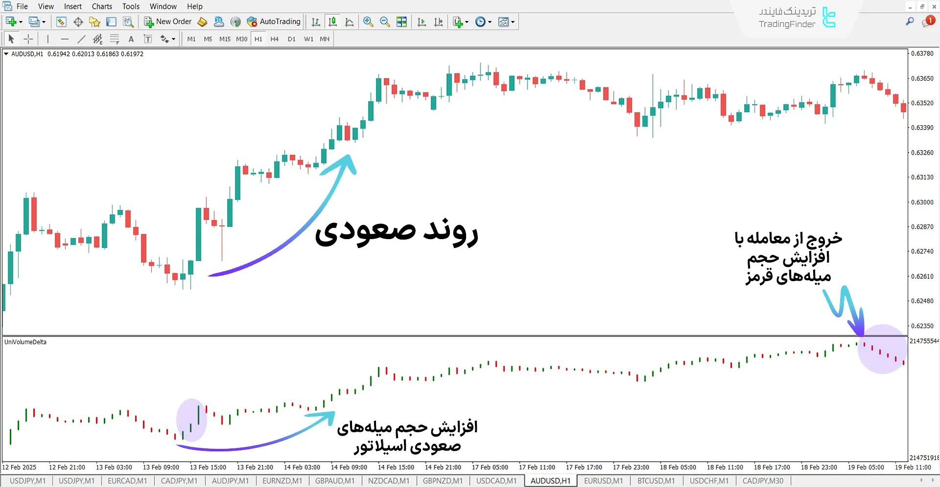 دانلود اندیکاتور دلتا حجم یونی (Uni Volume Delta) در متاتریدر 4 – رایگان 1