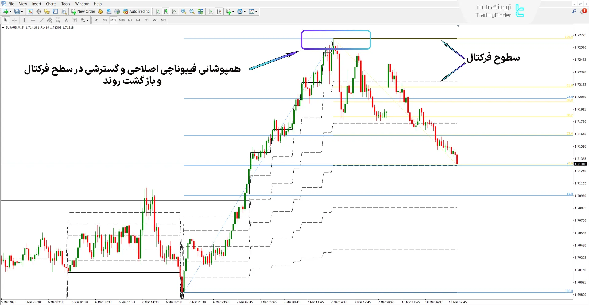 دانلود اندیکاتور فیبوناچی دوقلو (Double Fib) متاتریدر 4 – [تریدینگ فایندر] 2