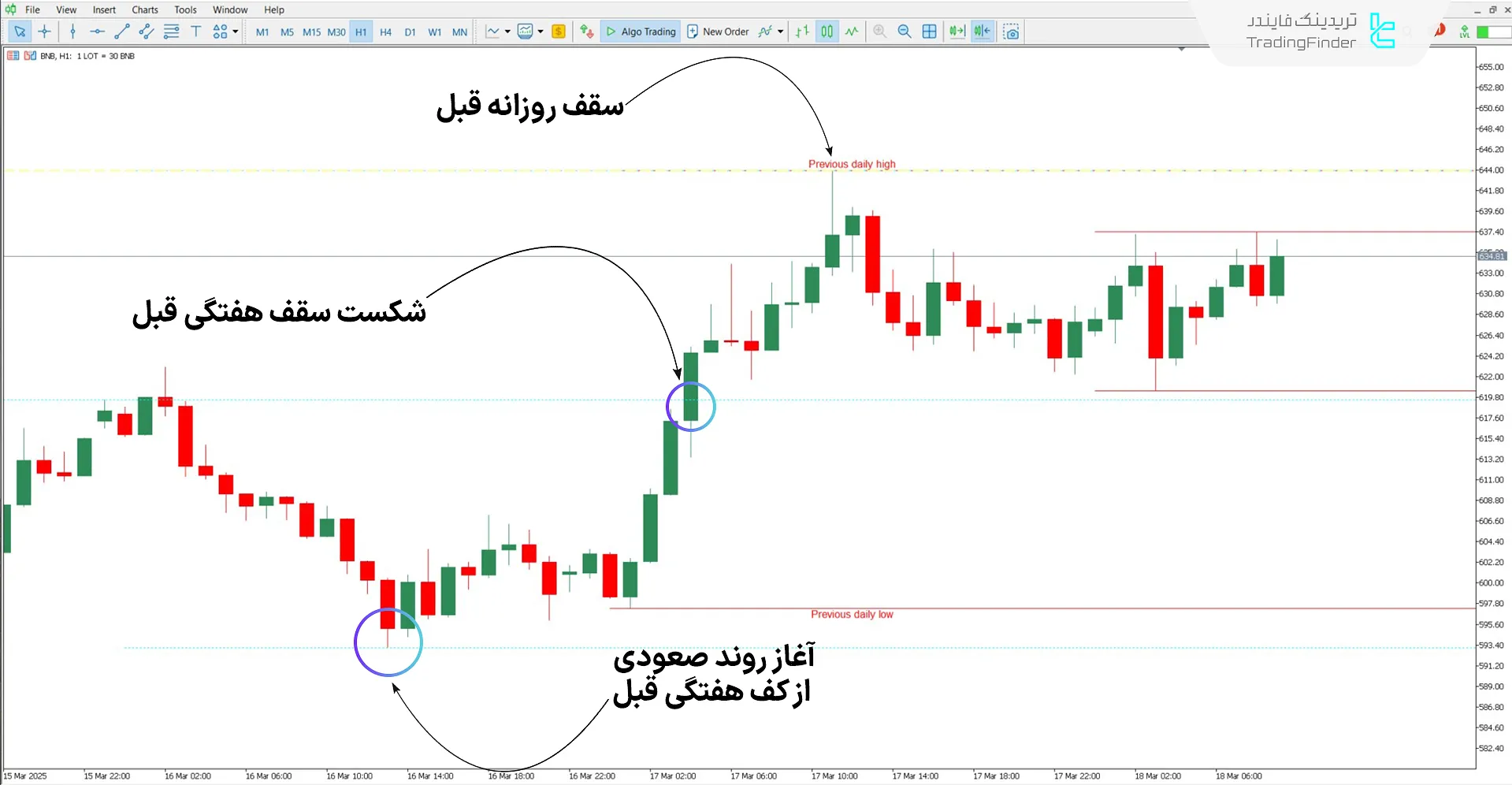 دانلود اندیکاتور بالا و پایین مولتی تایم فریم (MFT High Low) برای متاتریدر 5 1