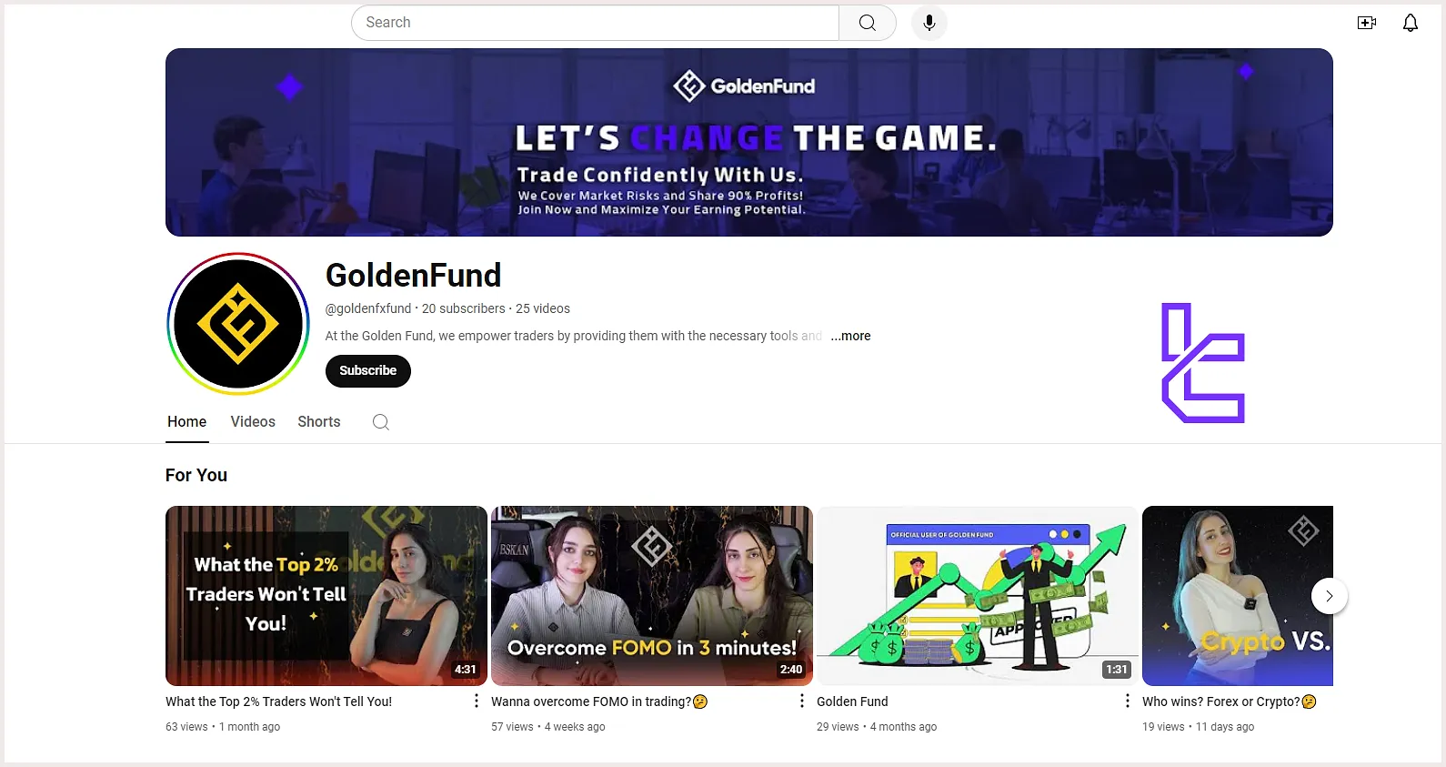 کانال یوتیوب پراپ فرم گلدن فاند