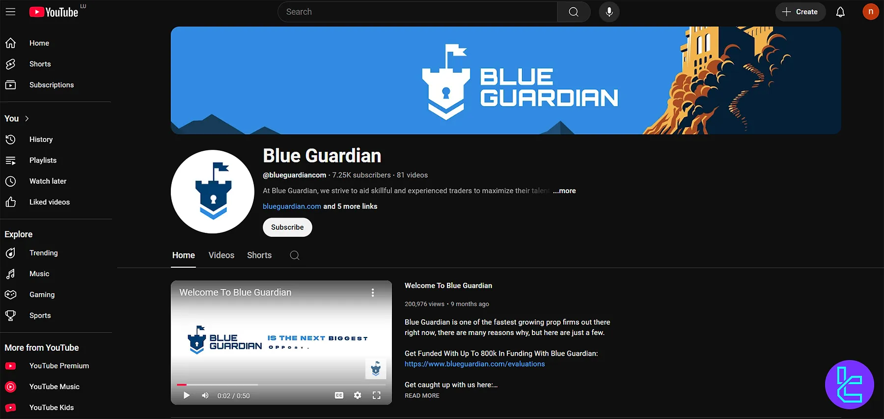 یوتیوب بلوگاردین