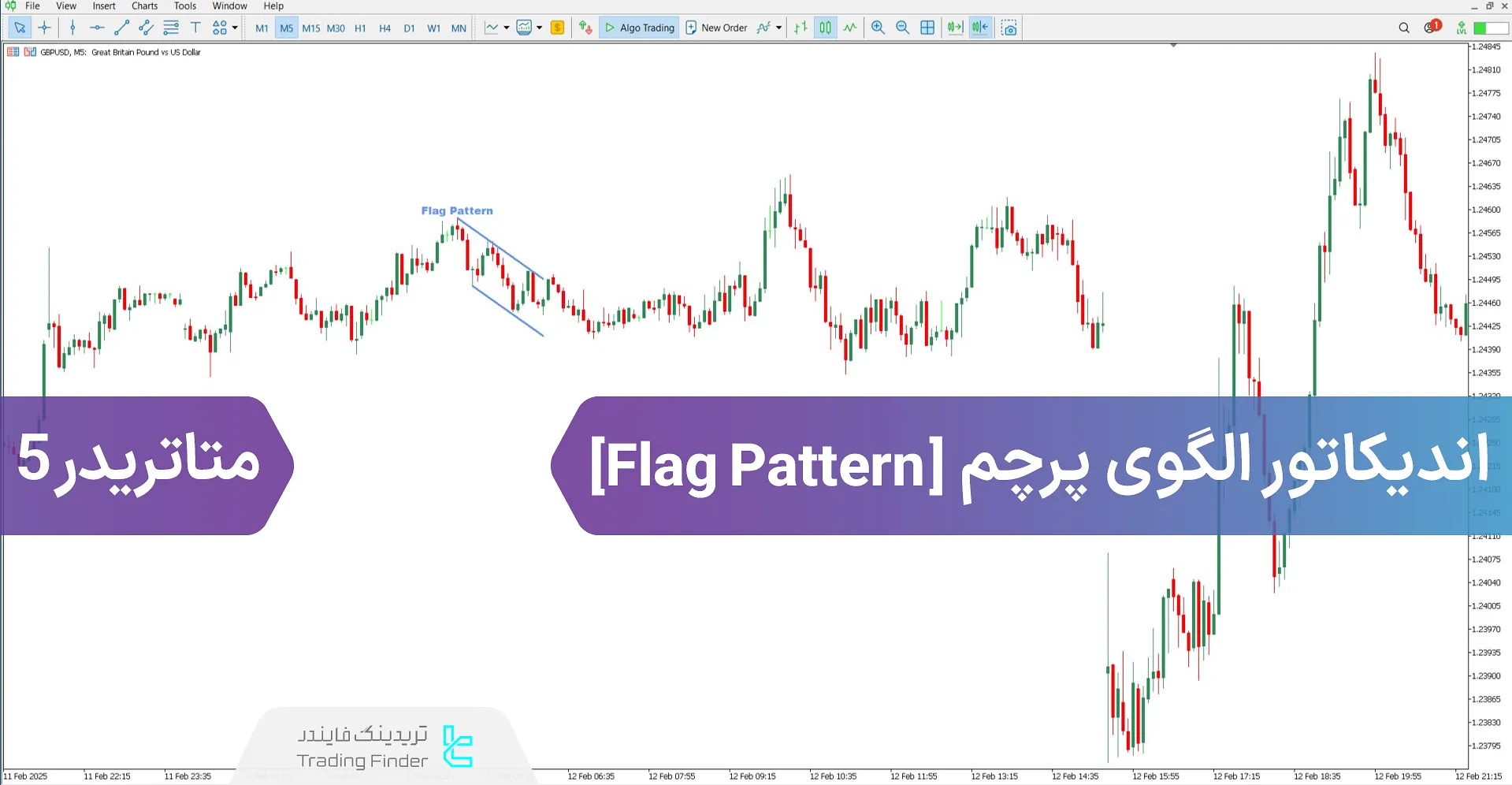 دانلود اندیکاتور الگوی پرچم (Flag Pattern) برای متاتریدر 5 - رایگان