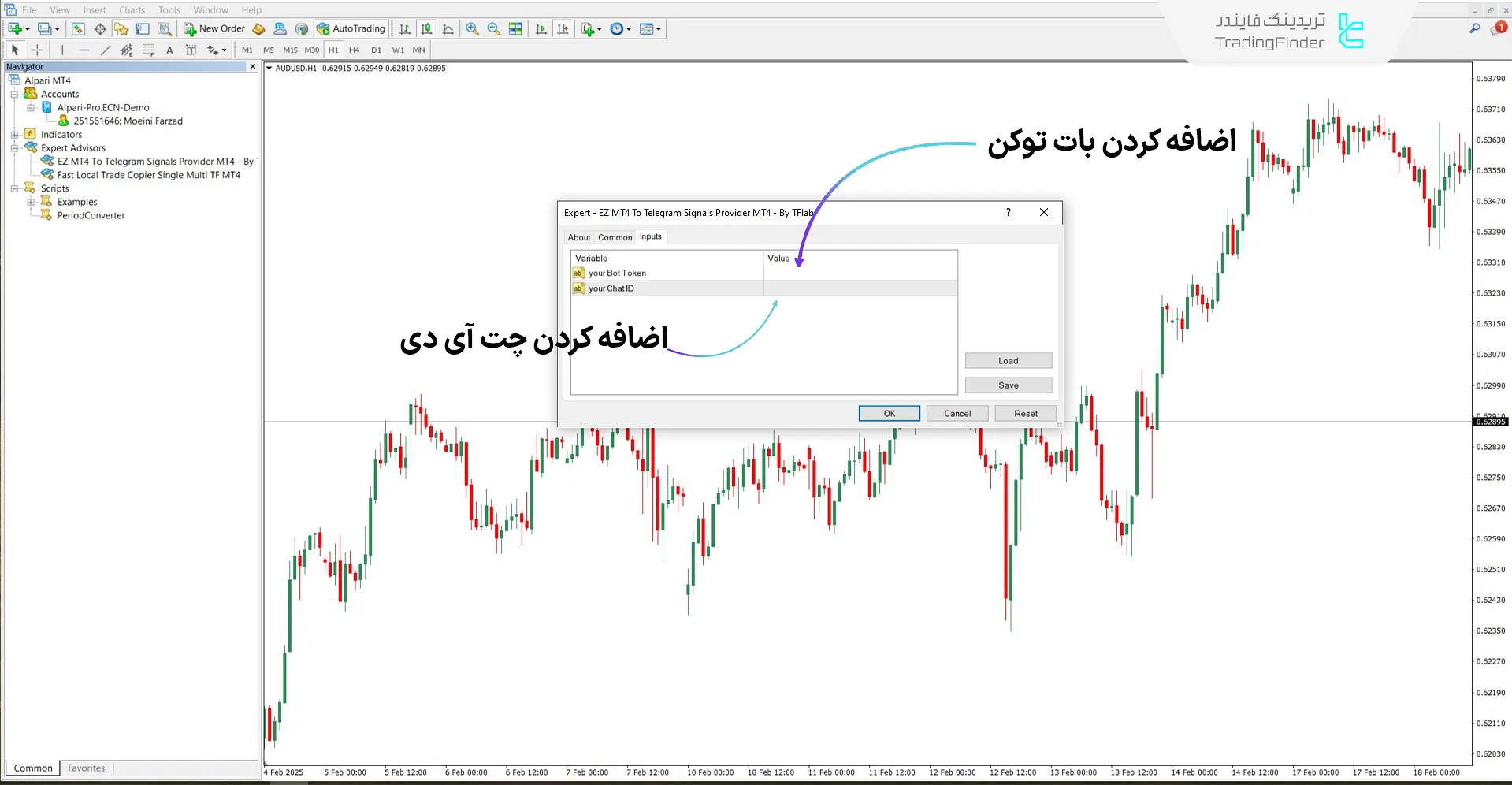 دانلود اکسپرت ارسال آسان سیگنال‌های متاتریدر 4 به تلگرام "Telegram" از طریق بات – [تریدینگ فایندر] 2