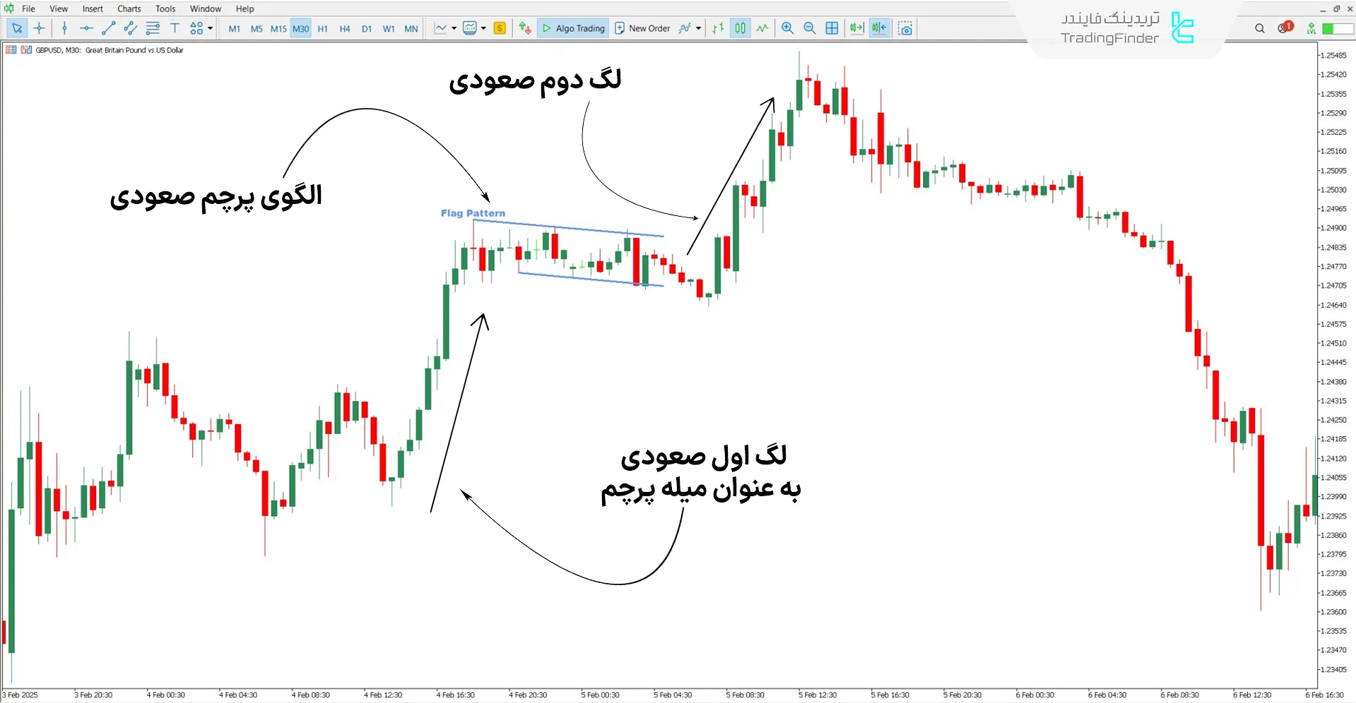 دانلود اندیکاتور الگوی پرچم (Flag Pattern) برای متاتریدر 5 - رایگان 1
