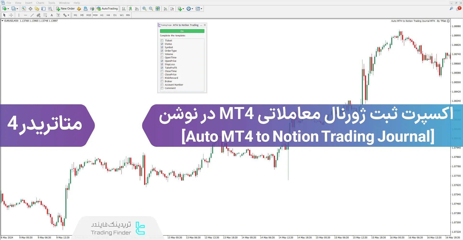 دانلود اکسپرت ثبت ژورنال معاملاتی MT4 در نوشن "Notion" برای متاتریدر 4 – رایگان