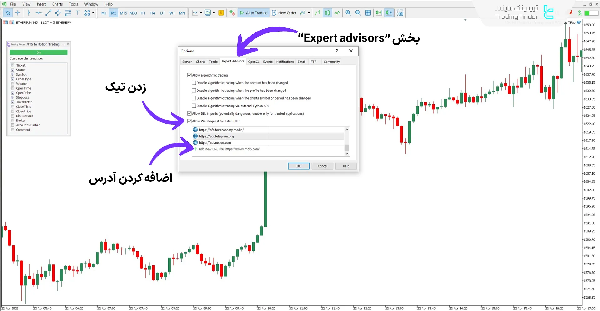 دانلود اکسپرت ثبت ژورنال معاملاتی MT5 در نوشن "Notion" برای متاتریدر 5 – رایگان 1
