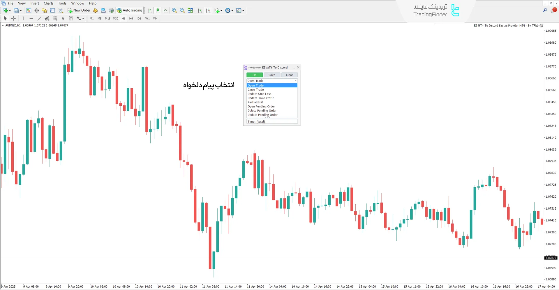 انتخاب یک از گزینهها برای ارسال پیام در دیسکورد