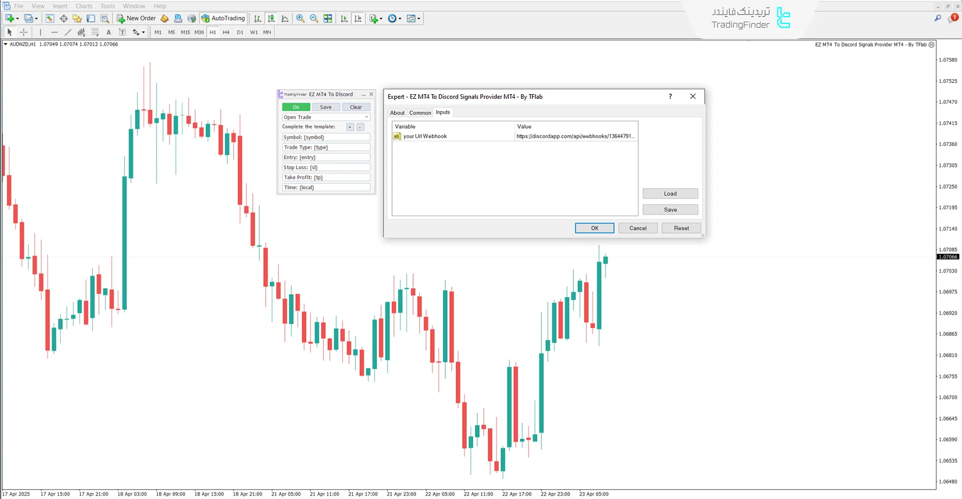تنظیمات اکسپرت ارسال سیگنال به دیسکورد