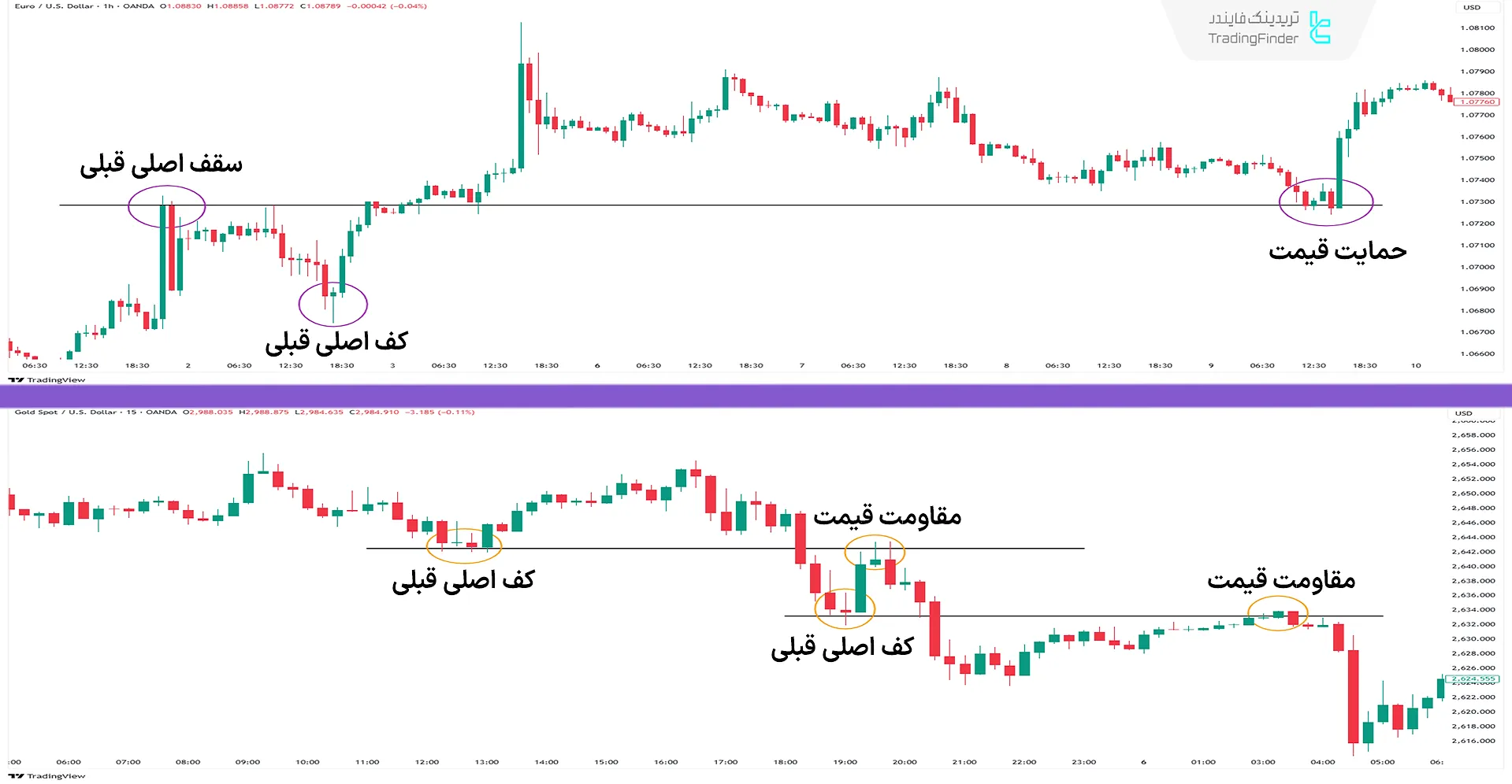 کف و سقف‌های اصلی و واکنش قیمت به آنها