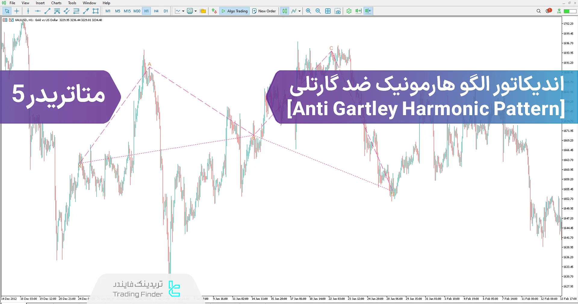 اندیکاتور هارمونیک الگو ضد گارتلی (Anti Gartley Harmonic) - متاتریدر 5