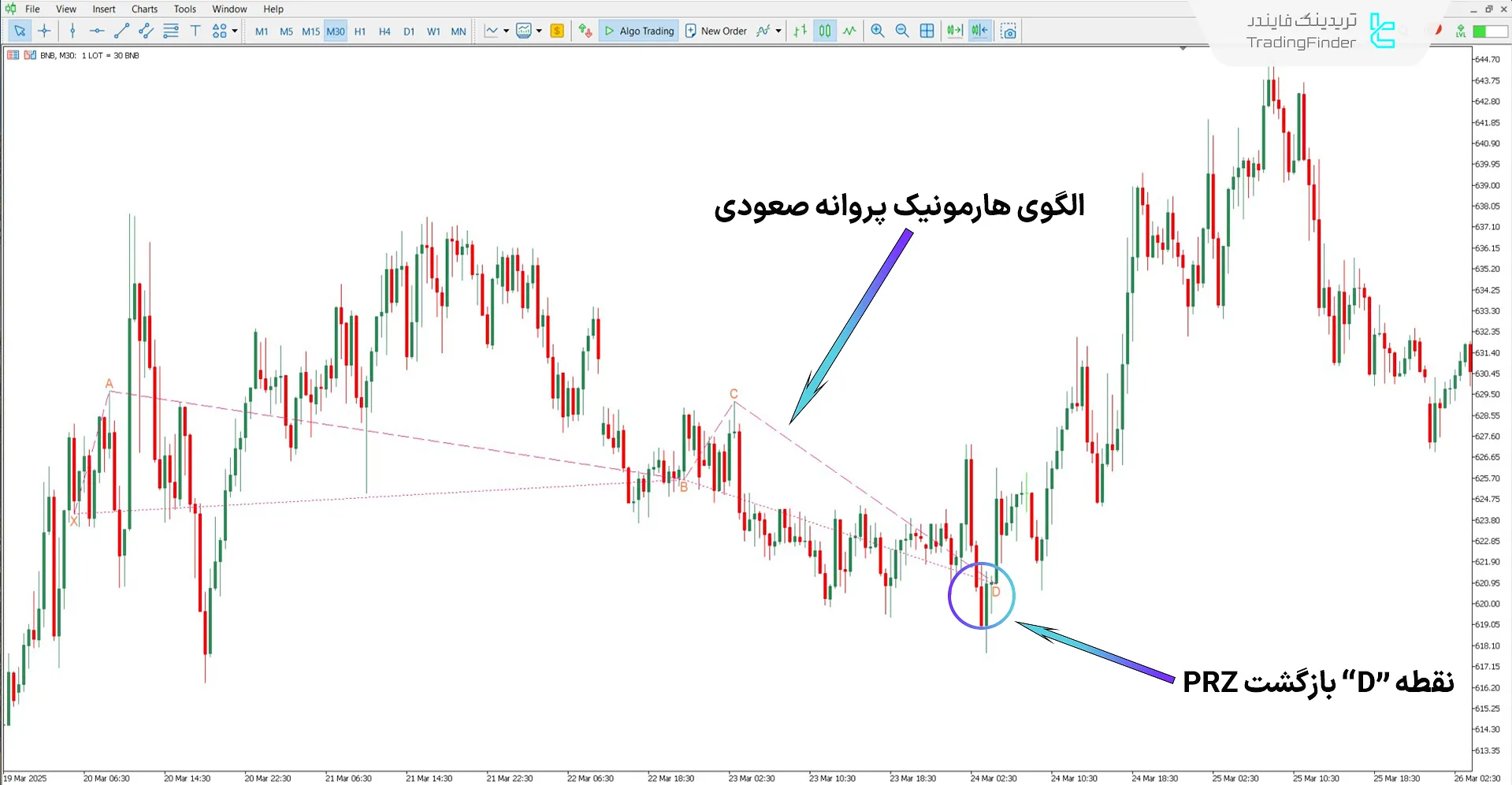 دانلود اندیکاتور الگوی کلاسیک هارمونیک پروانه برای متاتریدر 5 – رایگان 1