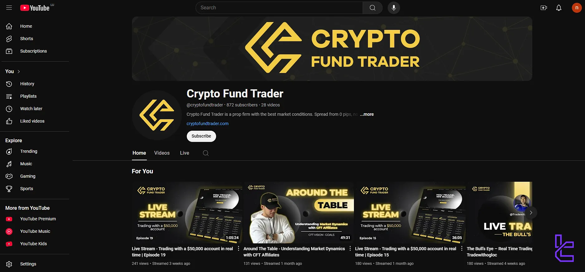 یوتیوب کریپتو فاند تریدر