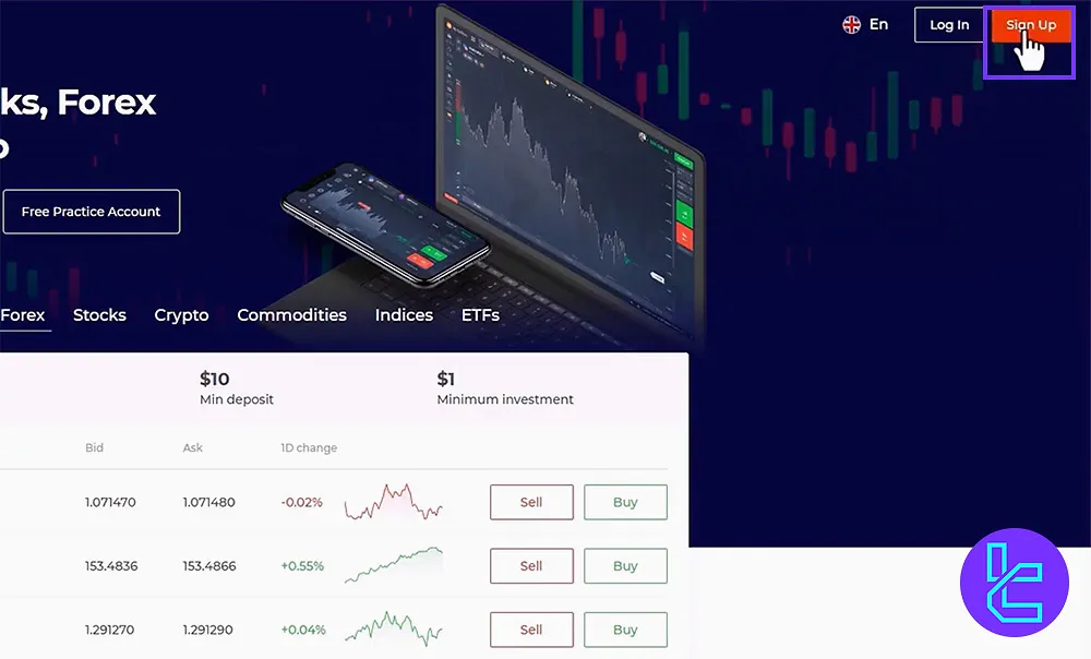 رفتن به بخش ثبتنام در بروکر آی کیو آپشن