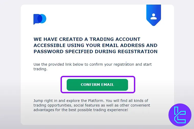 تایید آدرس ایمیل در پاکت اپشن