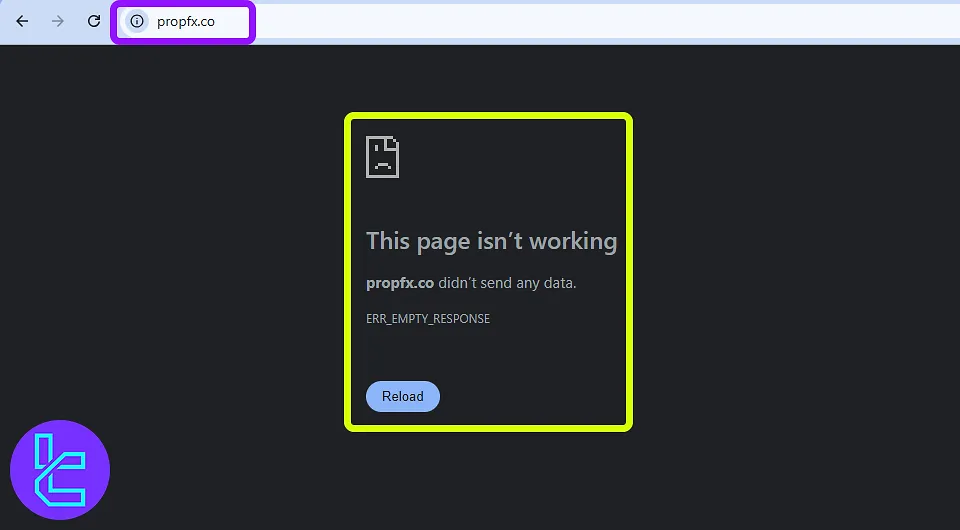 عدم فعالیت پراپ فارکس