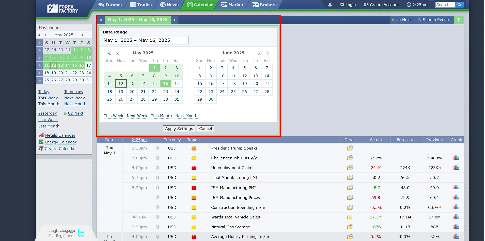 قسمت انتخاب بازه زمانی