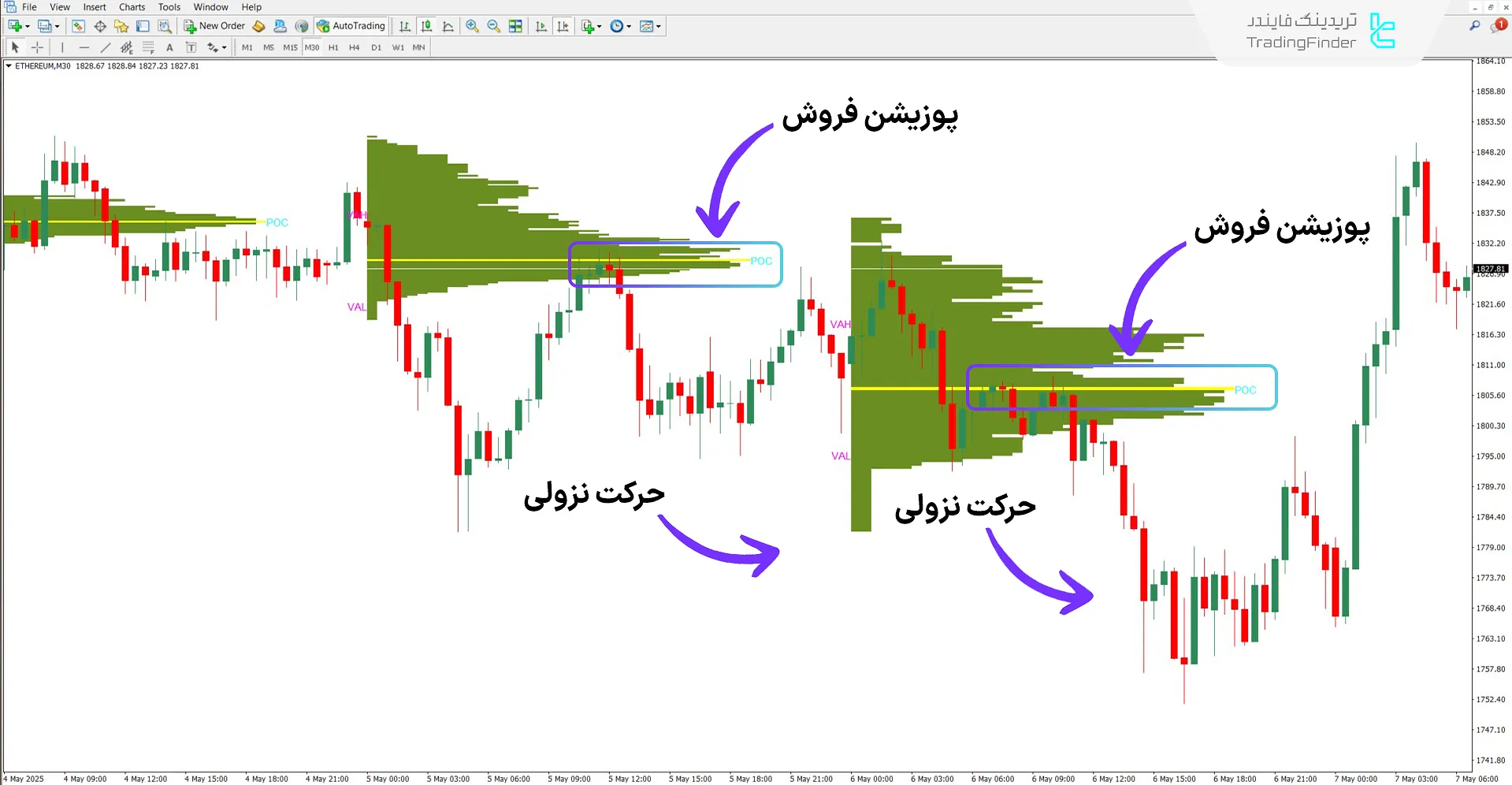 دانلود اندیکاتور ولوم پروفایل (Volume Profile) برای متاتریدر 4 - رایگان  2