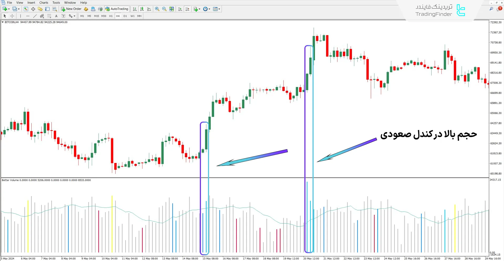 دانلود اندیکاتور حجم بهتر همراه با هشدار برای متاتریدر 4 – رایگان 1