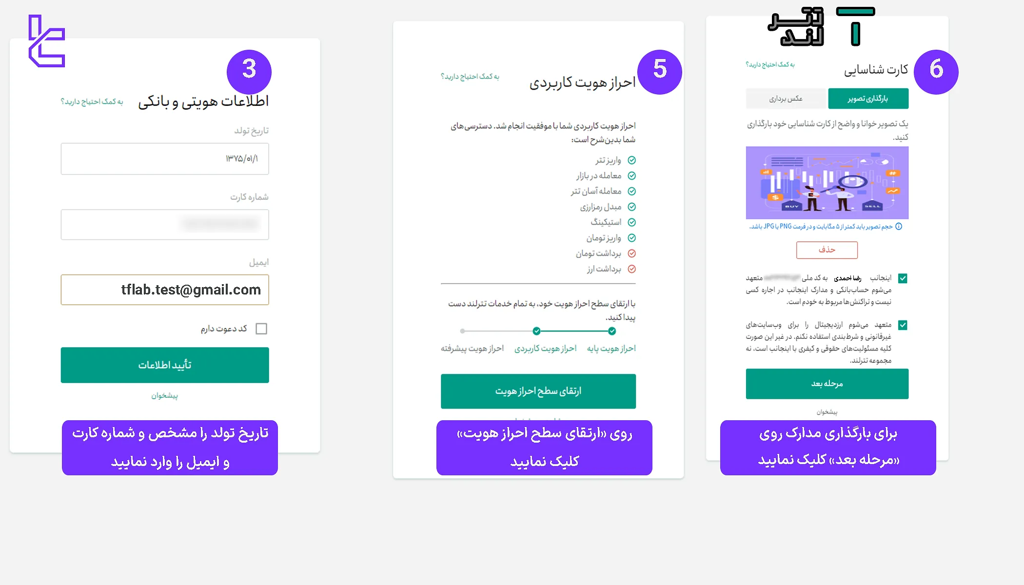 احراز هویت صرافی تترلند