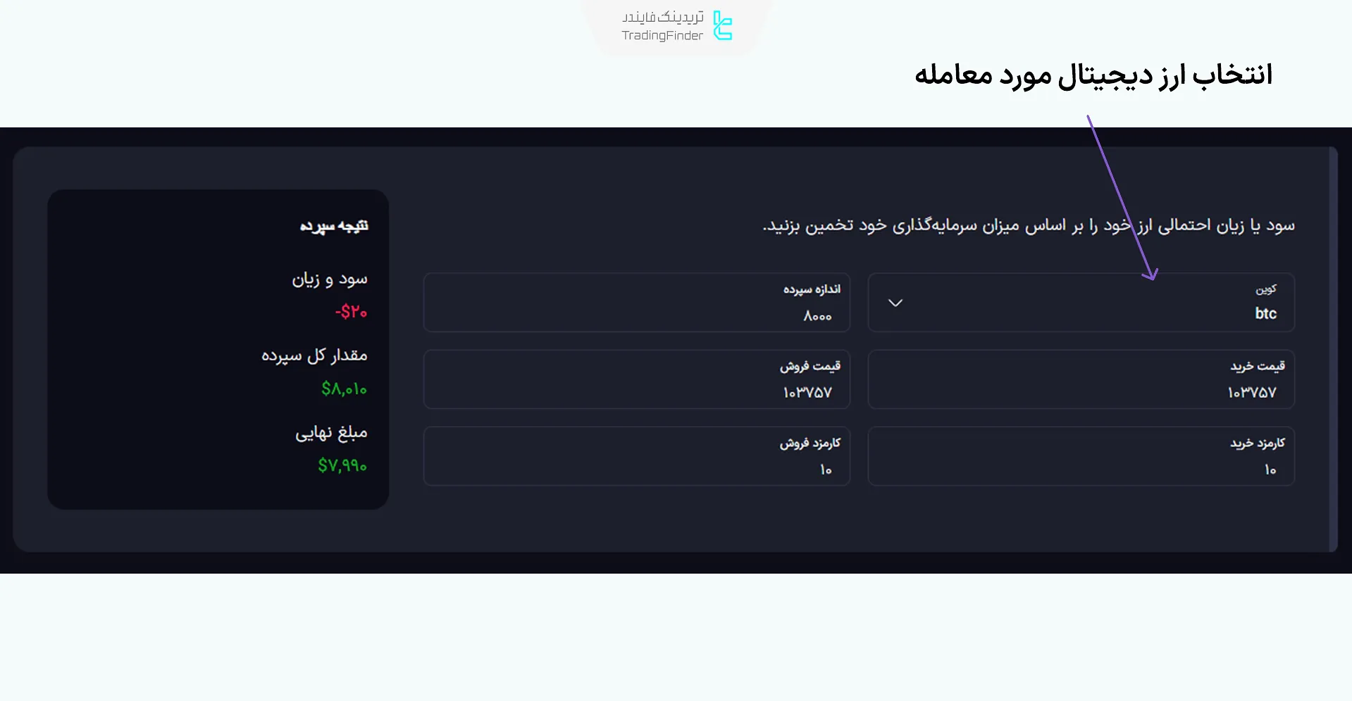 ماشین حساب محاسبهگر سود رمزارز