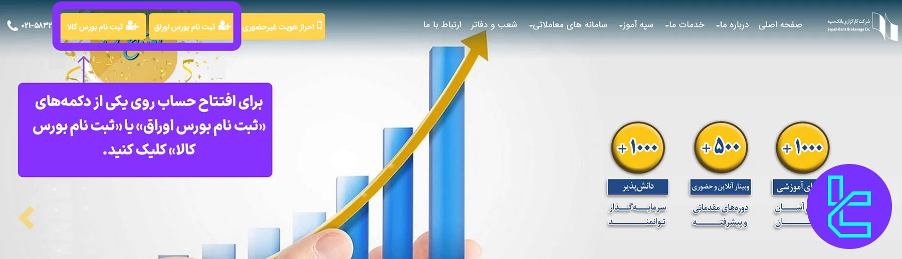 ثبت نام در کارگزاری بانک سپه