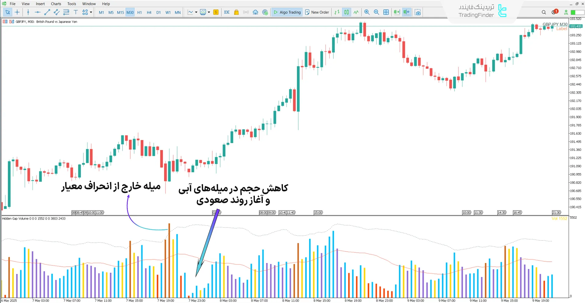 دانلود اندیکاتور شکاف حجم پنهان (Hidden Gap Volume) متاتریدر 5 - رایگان 1