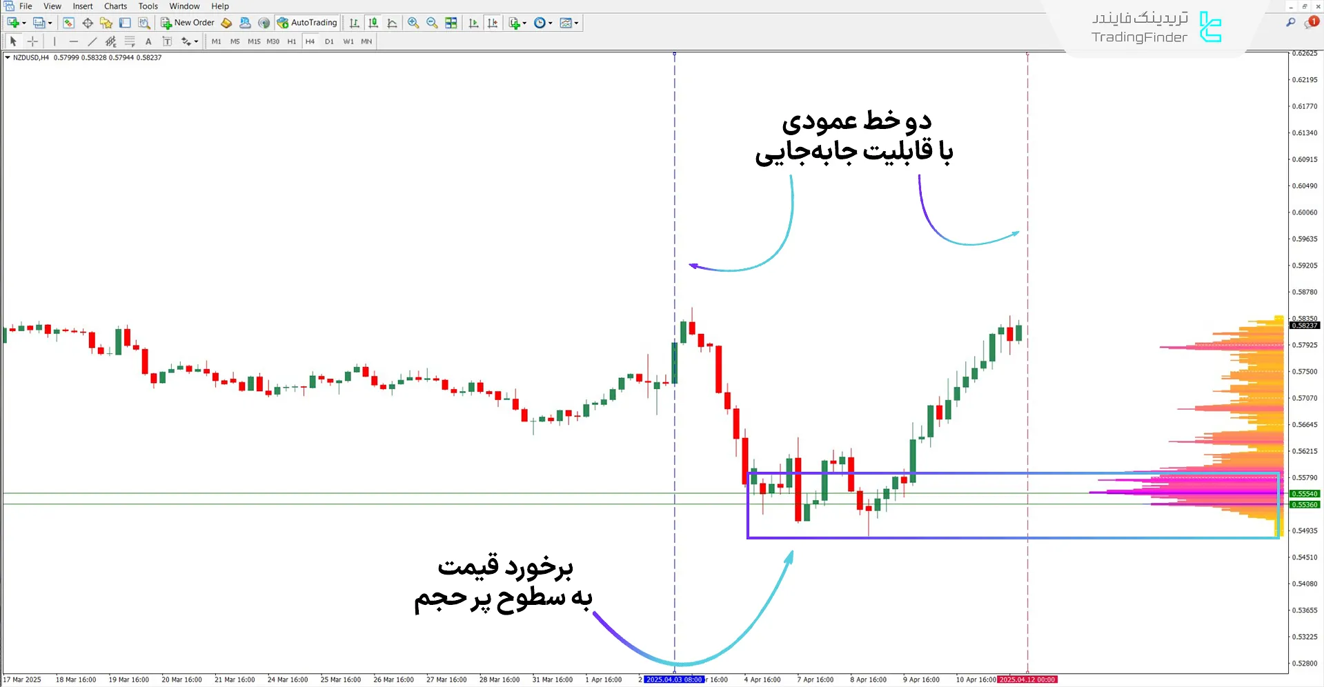 دانلود اندیکاتور محدوده حجم TPO (TPO Volume Range) برای متاتریدر 4 1