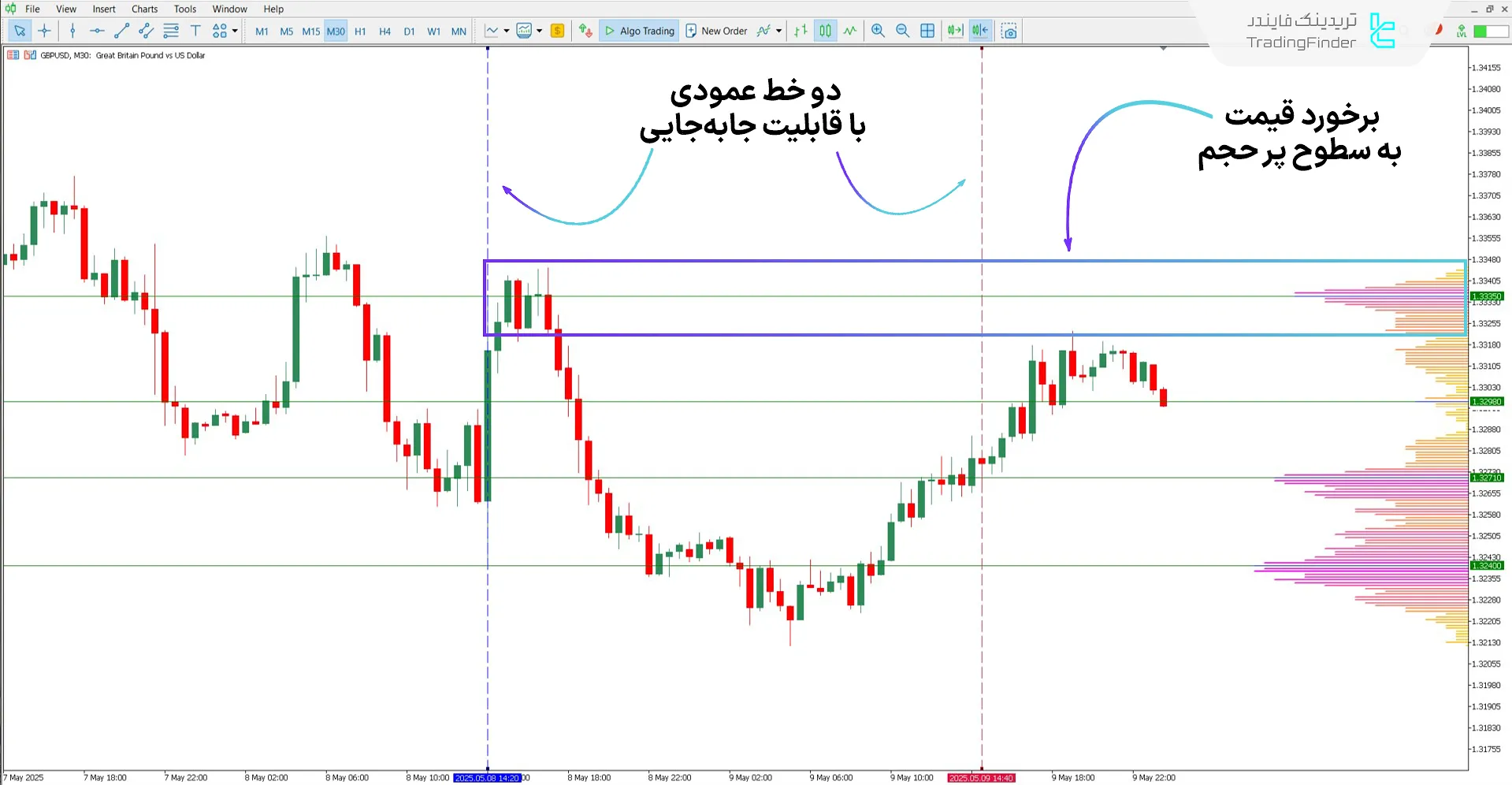 دانلود اندیکاتور محدوده حجم TPO (TPO Volume Range) برای متاتریدر 5 2