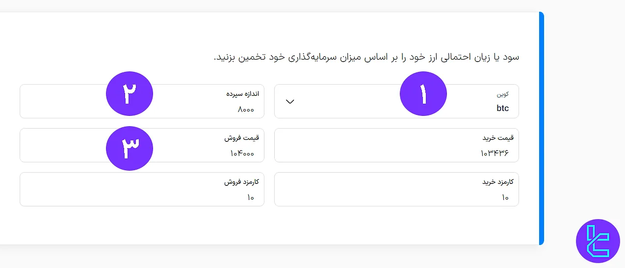 نحوه استفاده از محاسبه‌گر سود ارز دیجیتال