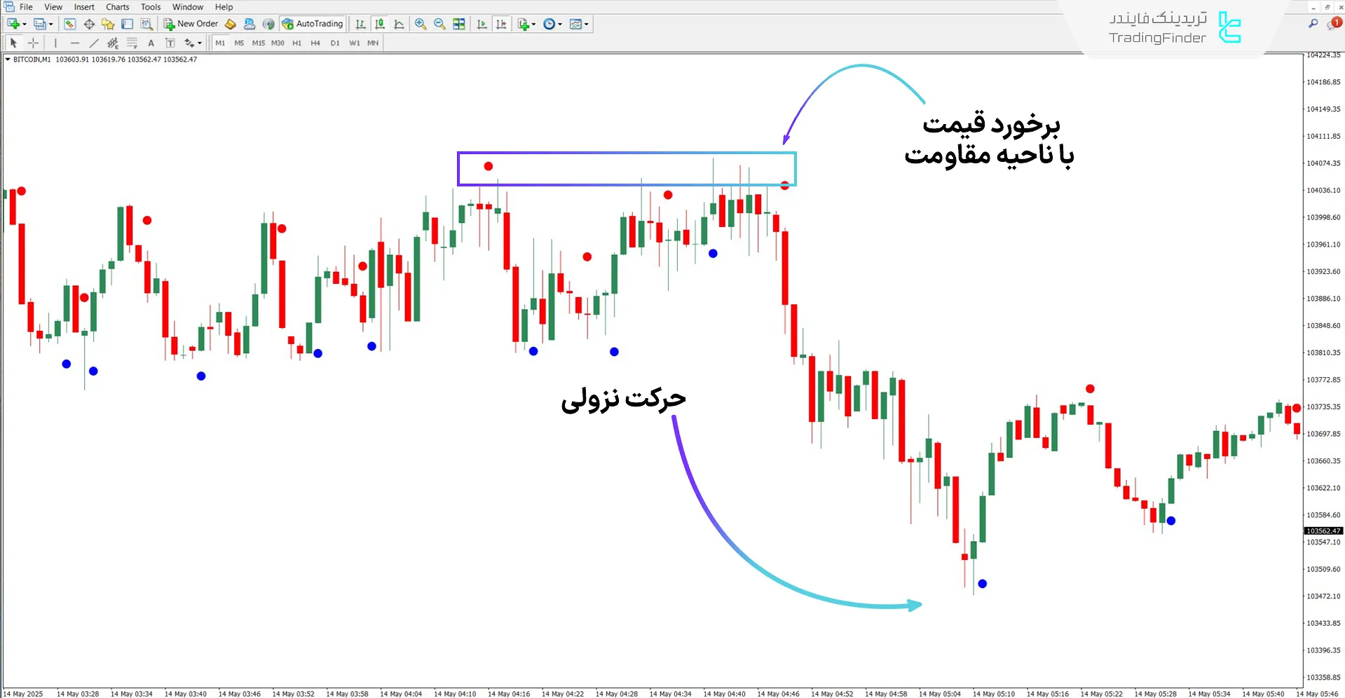 بررسی روند نزولی با اندیکاتور ترند مغزی (Brain Trend)