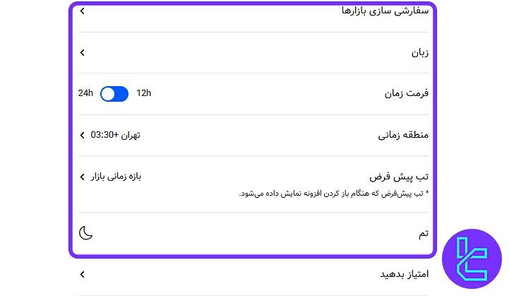 تنظیمات ابزار افزونه سشن معاملاتی و ساعت بازار جهانی