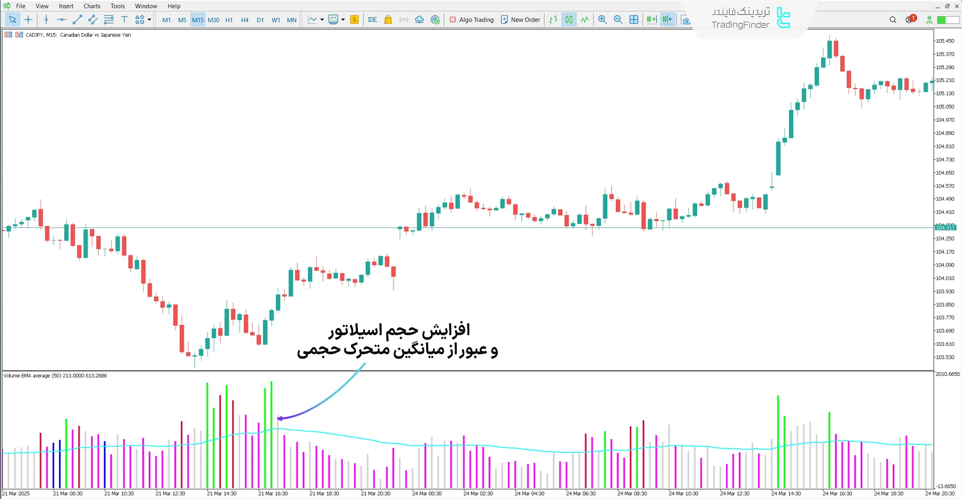 دانلود اندیکاتور حجم میانگین متحرک (Volume MA) در متاتریدر 5 - رایگان 1