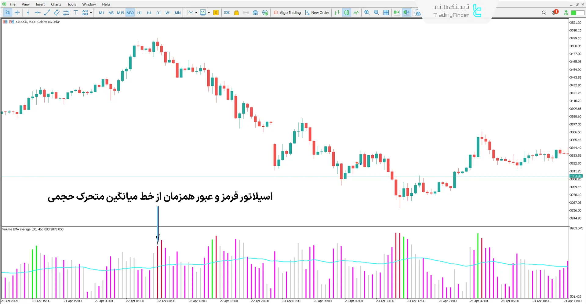 دانلود اندیکاتور حجم میانگین متحرک (Volume MA) در متاتریدر 5 - رایگان 2