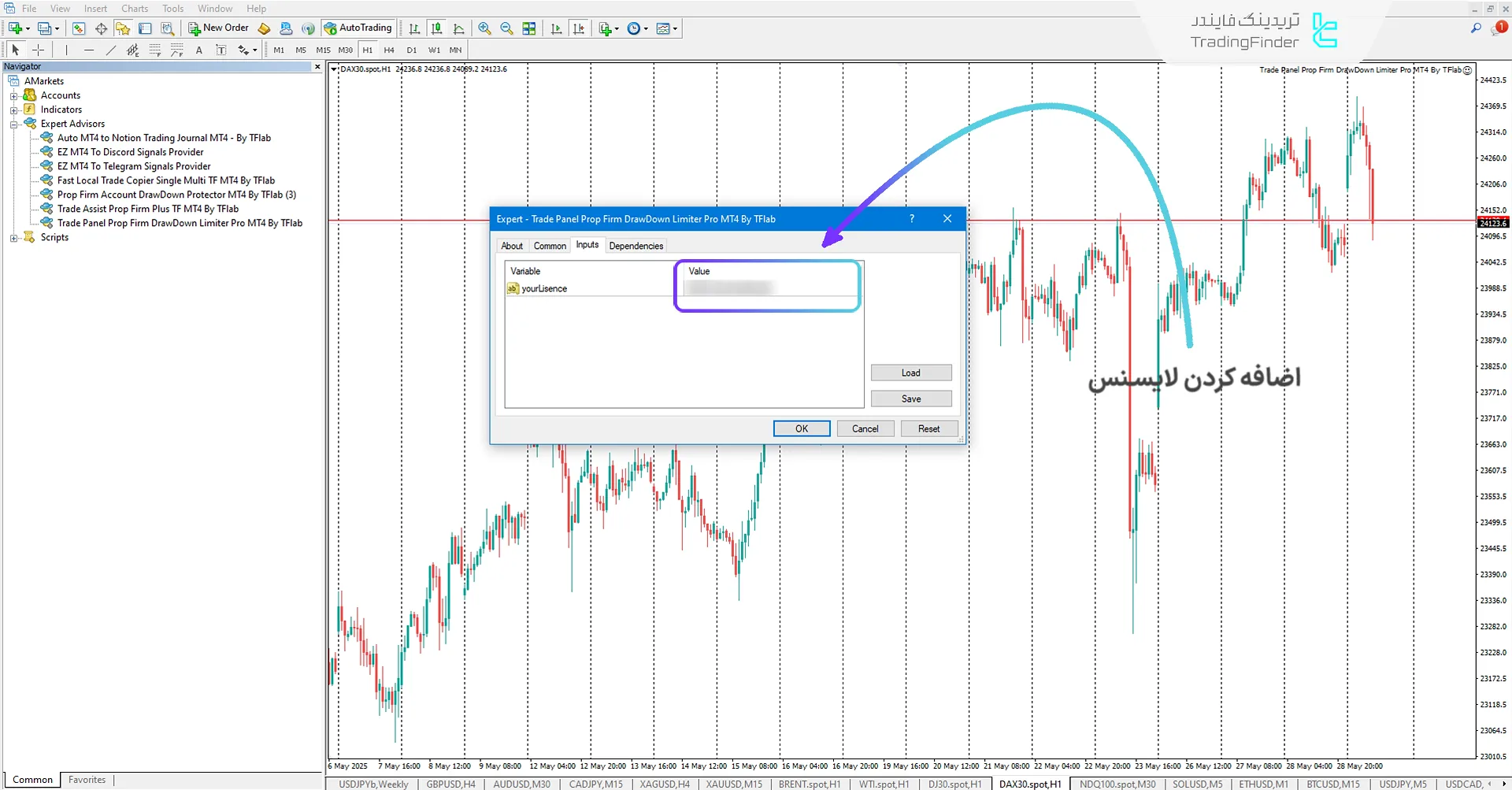 فعال‌سازی اکسپرت مدیریت ترید فارکس