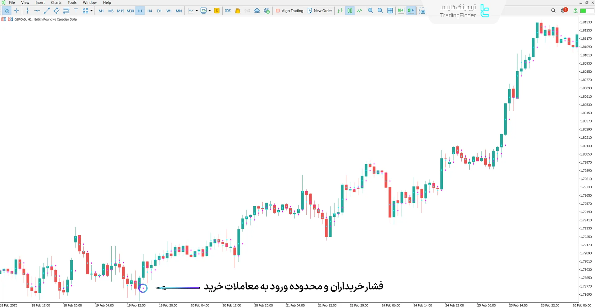روند صعودی در بررسی اندیکاتور نقطه میانی TRO