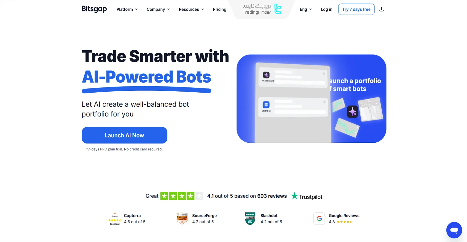 ربات معامله‌گر با هوش مصنوعی Bitsgap