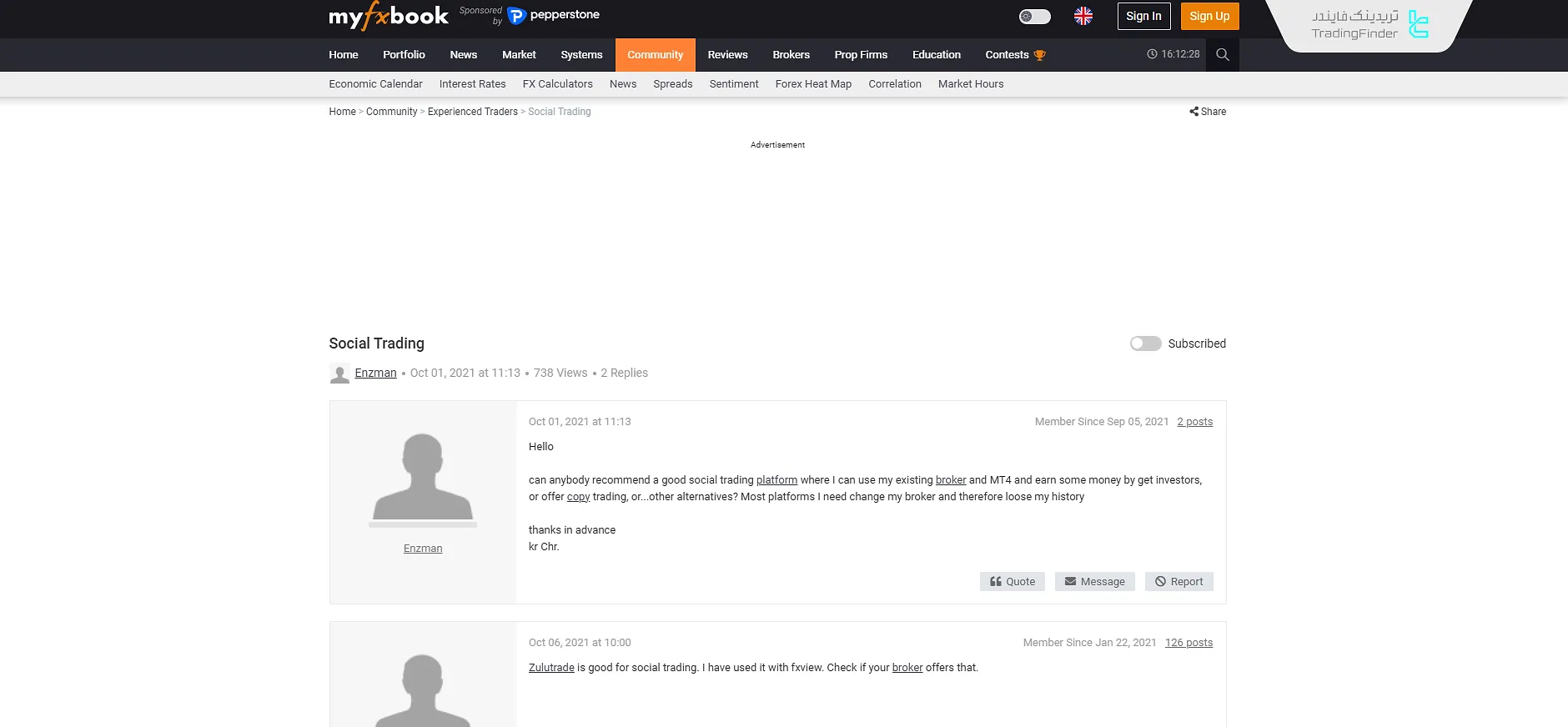 پلتفرم Myfxbook