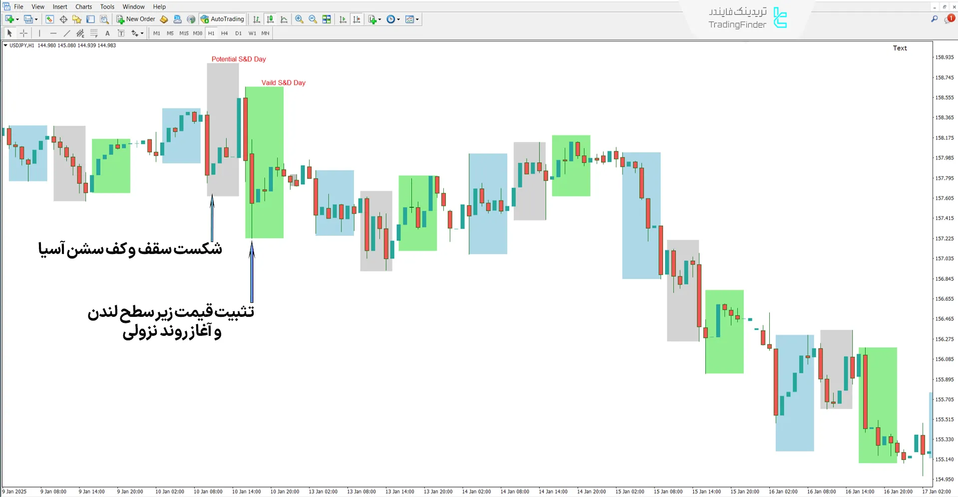 دانلود اندیکاتور جستوجو و نابودی در پروفایل روزانه ICT متاتریدر 4 2