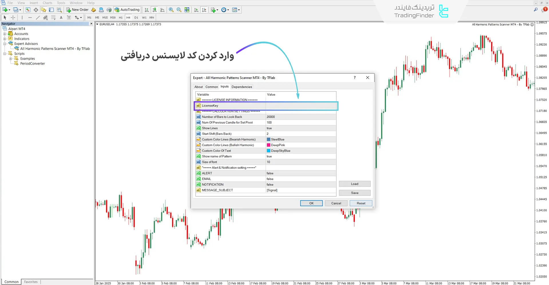 پنل اصلی اسکنر تمام الگوهای هارمونیک